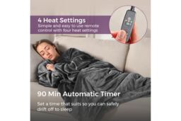 Tower C81149GRY Core Heated Wearable Washable Blanket with 4 Heat Settings in Grey - Size: 150 cm x 183 cm - thumbnail 7