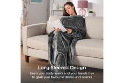 Tower C81149GRY Core Heated Wearable Washable Blanket with 4 Heat Settings in Grey - Size: 150 cm x 183 cm - thumbnail 5