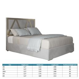 Casani Alison Upholstered Soft Velvet Metal Bed Frame in Grey - Size: Small Double - thumbnail 4