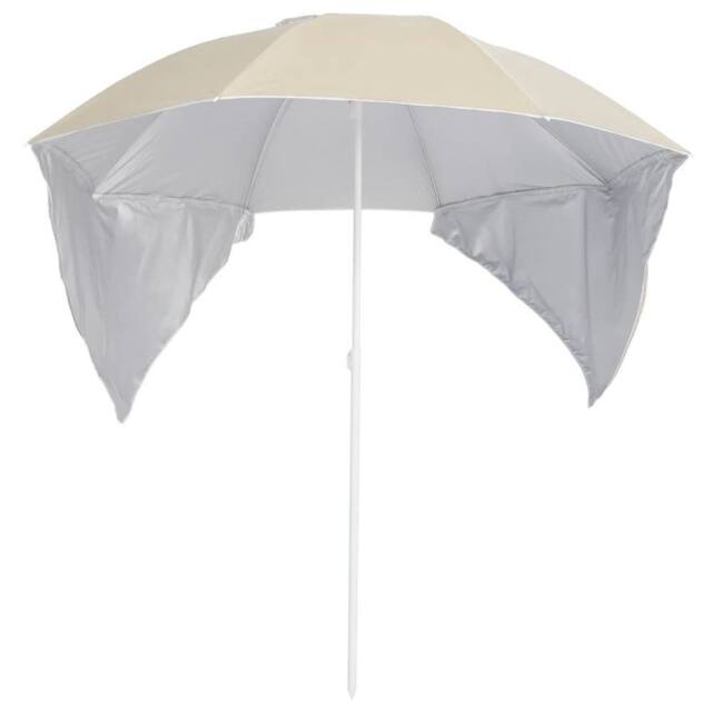 Berkfield Home Beach Umbrella with Side Walls Sand 215 cm in Beige - image 1