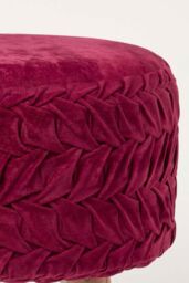 Homescapes Lyla Pleated Velvet Footstool in Pink - thumbnail 4