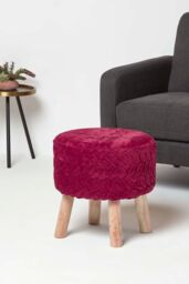 Homescapes Lyla Pleated Velvet Footstool in Pink - thumbnail 2