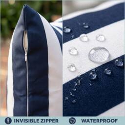 KORVIXA 2 x Cushion Inserts + Covers Cushion Covers 45x45cm in Blue - Size: 120 cm x 90 cm - thumbnail 3