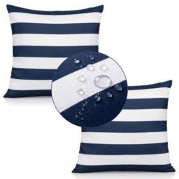 KORVIXA 2 x Cushion Inserts + Covers Cushion Covers 45x45cm in Blue - Size: 120 cm x 90 cm - thumbnail 4