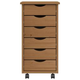 Berkfield Home Rolling Cabinet with Drawers MOSS Honey Brown Solid Wood Pine - thumbnail 5