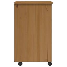 Berkfield Home Rolling Cabinet with Drawers MOSS Honey Brown Solid Wood Pine - thumbnail 6