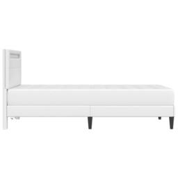 Berkfield Home Bed Frame with LED Strip Lights White 90 x 190 cm Faux Leather - thumbnail 9