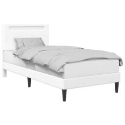 Berkfield Home Bed Frame with LED Strip Lights White 90 x 190 cm Faux Leather - thumbnail 3