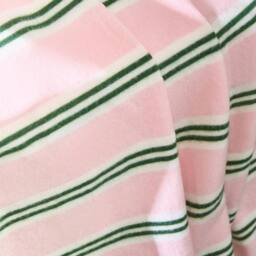 OHS Thin Stripes Polar Fleece Throw Blanket Lightweight Bedspread in Pink - Size: 120 cm x 150 cm - thumbnail 2
