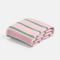OHS Thin Stripes Polar Fleece Throw Blanket Lightweight Bedspread in Pink - Size: 120 cm x 150 cm - thumbnail 3
