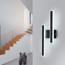 COMELY Indoor Wall Lights, 32W Modern Wall Lights, 3000K/4500K/6500K, Black - thumbnail 2