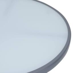 Berkfield Home Garden Table Light Grey 60 cm Steel & Glass - thumbnail 1