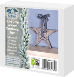 Netagon Natural Wicker Christmas Star in Grey - thumbnail 4
