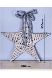 Netagon Natural Wicker Christmas Star in Grey - thumbnail 2