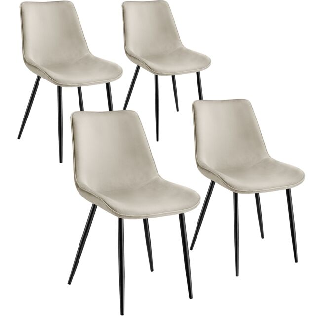tectake Dining Chair Monroe Set Of 2 - Cream - Size: 2 Pack - image 1