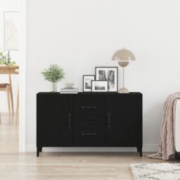 Berkfield Home Black Oak Sideboard - 100 x 36 x 60 cm - Made of Engineered Wood - thumbnail 4