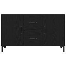 Berkfield Home Black Oak Sideboard - 100 x 36 x 60 cm - Made of Engineered Wood - thumbnail 7