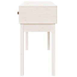 Berkfield Home Console Table White 114x40x75 cm Solid Wood Pine - Size: 114 x 40 x 75 cm - thumbnail 5