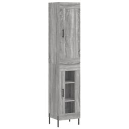 Berkfield Home Highboard Grey Sonoma 34.5x34x180 cm Engineered Wood - thumbnail 2