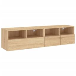 Berkfield Home TV Wall Cabinets 2 pcs Sonoma Oak 60x30x30 cm Engineered Wood in Light Brown - Size: 60 x 30 x 30 cm - thumbnail 1