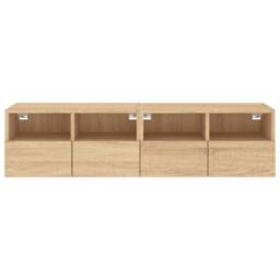 Berkfield Home TV Wall Cabinets 2 pcs Sonoma Oak 60x30x30 cm Engineered Wood in Light Brown - Size: 60 x 30 x 30 cm - thumbnail 8