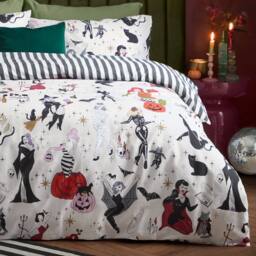 Furn Trick Or Treat Reversible Halloween Duvet Cover Set in White - Size: Single - thumbnail 4