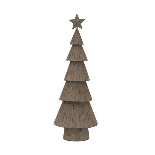 Lemon Pavilion Furniture and Decor Large Rustic Bough Christmas Tree with Star - L8 x W14 x H41cm - White in Brown