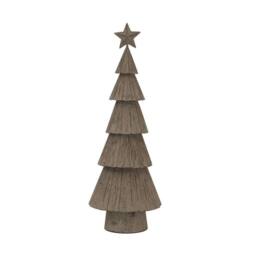 Lemon Pavilion Furniture and Decor Large Rustic Bough Christmas Tree with Star - L8 x W14 x H41cm - White in Brown - thumbnail 1