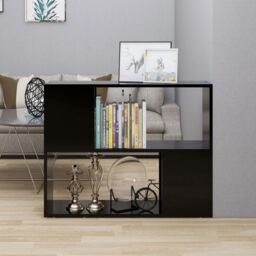 Berkfield Home TV Cabinet Black 80x24x63 cm Engineered Wood - Size: 80 x 24 x 63 cm - thumbnail 1