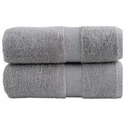 Berkfield Home Premium Soap Towels SOLUND 2pcs Grey 30x30cm 600gsm - thumbnail 1