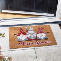 Samuel Alexander 60cm x 40cm Three Gonks Coir Doormat with Merry Christmas Message in Brown - Size: 60 cm x 40 cm - thumbnail 4