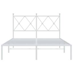 Berkfield Home Metal Bed Frame without Mattress with Headboard White 120x190cm - Size: 120x190 cm - thumbnail 4