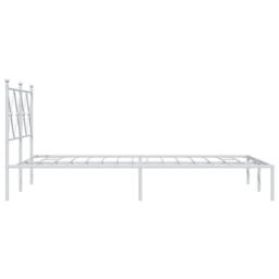 Berkfield Home Metal Bed Frame without Mattress with Headboard White 120x190cm - Size: 120x190 cm - thumbnail 5