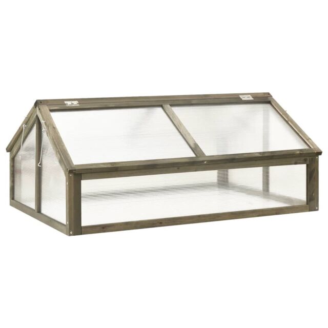 Berkfield Home Greenhouse Grey 114x80x50 cm Firwood - Size: 114 x 80 x 50 cm - image 1