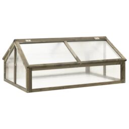Berkfield Home Greenhouse Grey 114x80x50 cm Firwood - Size: 114 x 80 x 50 cm - thumbnail 1