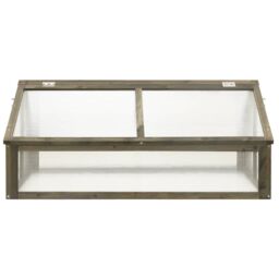 Berkfield Home Greenhouse Grey 114x80x50 cm Firwood - Size: 114 x 80 x 50 cm - thumbnail 3