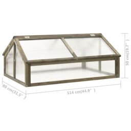 Berkfield Home Greenhouse Grey 114x80x50 cm Firwood - Size: 114 x 80 x 50 cm - thumbnail 7