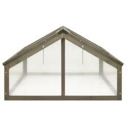 Berkfield Home Greenhouse Grey 114x80x50 cm Firwood - Size: 114 x 80 x 50 cm - thumbnail 4