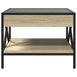 Berkfield Home Coffee Table with Infinity LED Sonoma Oak 50x50x38 cm in Brown - Size: 50 x 50 x 38 cm - thumbnail 6