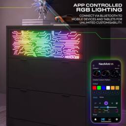 X Rocker NeoNite Chest Of 3 Drawers with App Control RGB LED Lights - Black - thumbnail 5