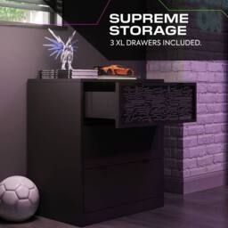 X Rocker NeoNite Chest Of 3 Drawers with App Control RGB LED Lights - Black - thumbnail 7