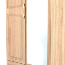 Ready Assembled 2 U Oxford 2 Door 2 Drawer Mirrored Wardrobe (Ready Assembled) in Natural - thumbnail 4