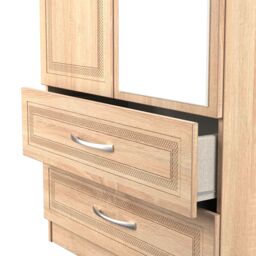 Ready Assembled 2 U Oxford 2 Door 2 Drawer Mirrored Wardrobe (Ready Assembled) in Natural - thumbnail 6