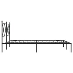 Berkfield Home Metal Bed Frame without Mattress with Headboard Black 160x200cm - Size: 160x200 cm - thumbnail 5