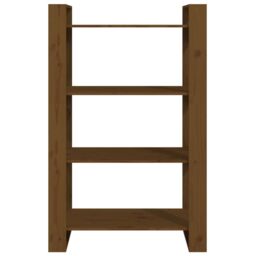 Berkfield Home Book Cabinet/Room Divider Honey Brown 80x35x125 cm Solid Wood - Size: 80 x 35 x 125 cm - thumbnail 5