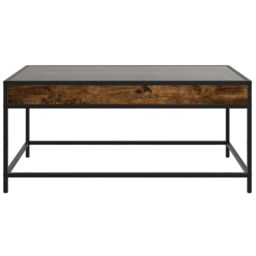 Berkfield Home Coffee Table with Infinity LED Smoked Oak 90x50x41 cm in Brown - Size: 90 x 50 x 41 cm - thumbnail 6