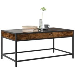 Berkfield Home Coffee Table with Infinity LED Smoked Oak 90x50x41 cm in Brown - Size: 90 x 50 x 41 cm - thumbnail 5