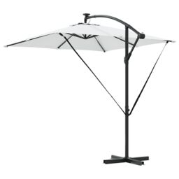 Berkfield Home Cantilever Banana Parasol with Lock Sand 249 x 249 x 250 cm in Brown - thumbnail 6