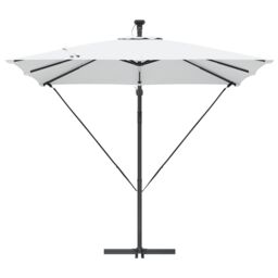 Berkfield Home Cantilever Banana Parasol with Lock Sand 249 x 249 x 250 cm in Brown - thumbnail 5