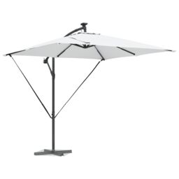 Berkfield Home Cantilever Banana Parasol with Lock Sand 249 x 249 x 250 cm in Brown - thumbnail 3